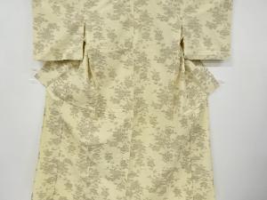 アンティーク　枝花模様織出手織り真綿紬着物